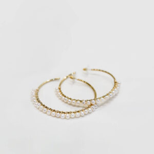 Cubic Zircon Colour Stone Hoop Earring